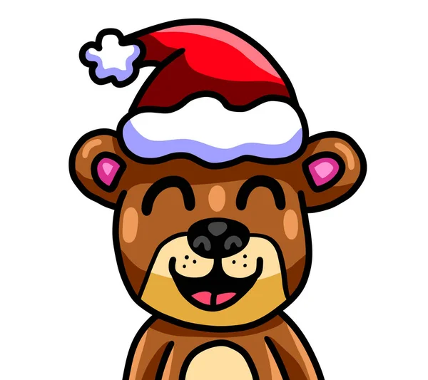 Digital Illustration Adorable Happy Christmas Teddy Bear — Zdjęcie stockowe