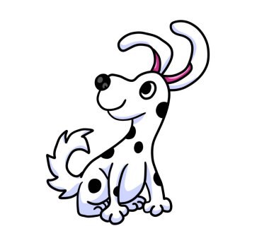 Digital illustration of a adorable happy dog