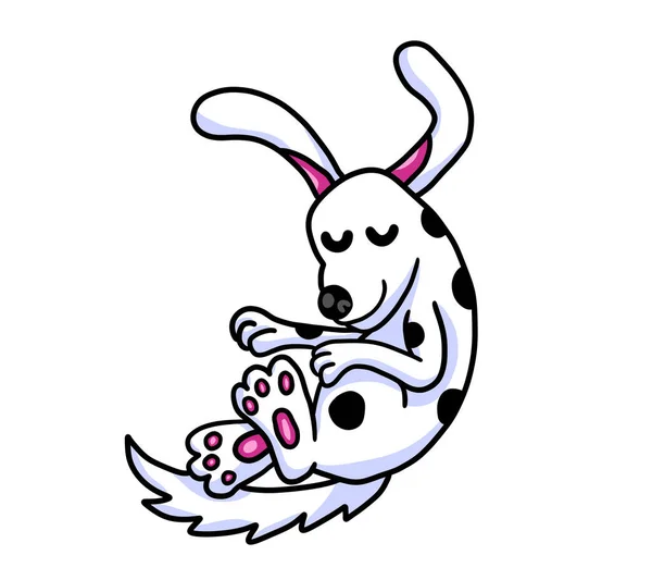 Digital Illustration Adorable Happy Sleeping Dog — Stok Foto