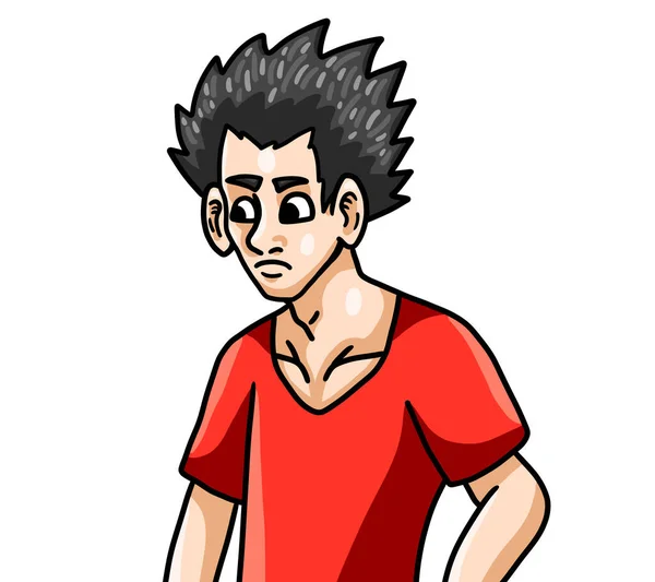 Digital Illustration Angry Handsome Young Man — ストック写真