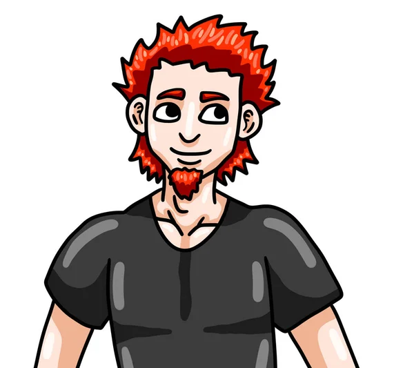 Digital Illustration Cute Handsome Ginger Man — Fotografia de Stock