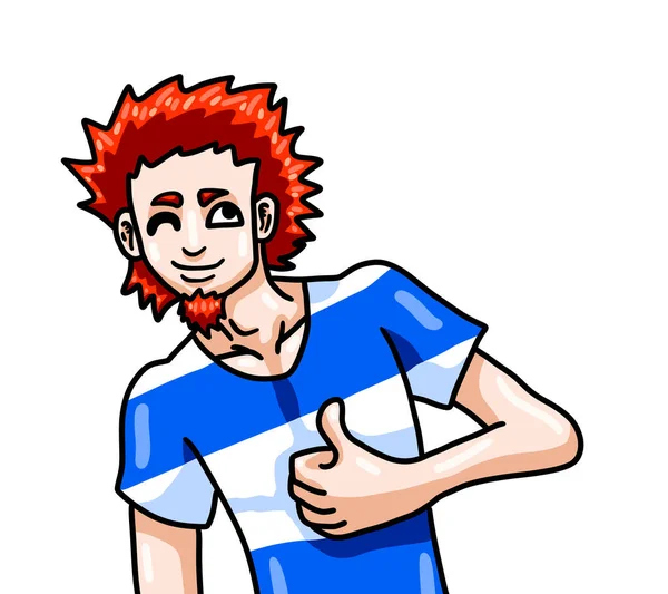 Digital Illustration Cute Handsome Ginger Man — ストック写真