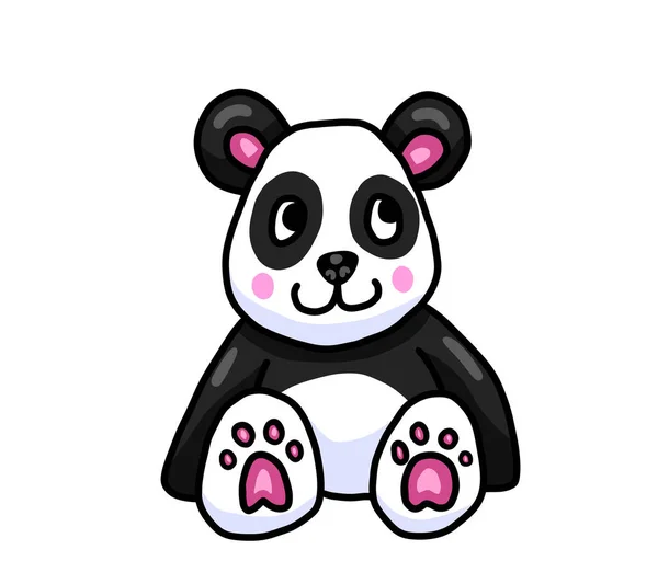 Digital illustration of a cute little panda