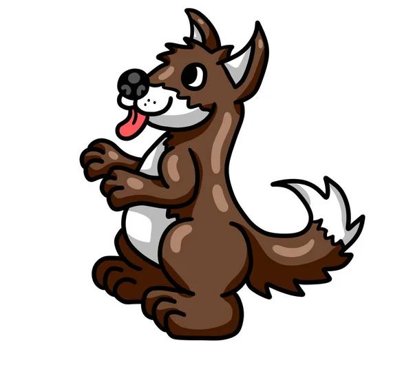 Digital Illustration Adorable Happy Brown Dog — Stockfoto