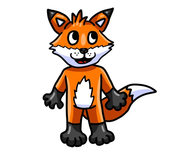 Digital illustration of a adorable happy fox