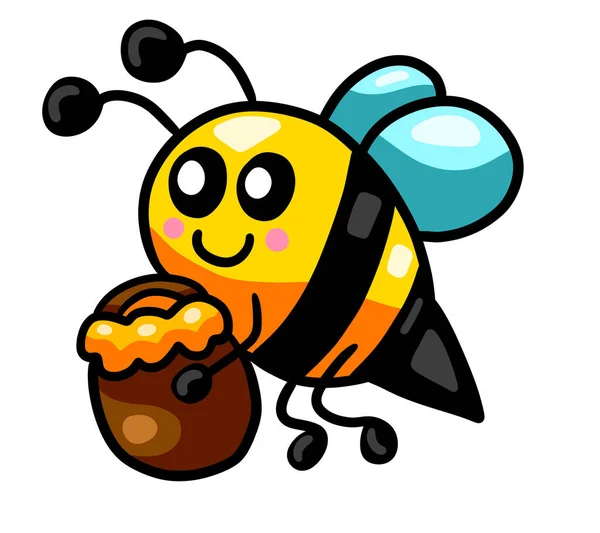 Digital Illustration Adorable Little Bee — Stok fotoğraf