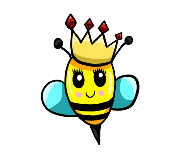 Digital illustration of a cute queen bee