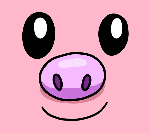 Digital Illustration Cute Pig Face Background — 图库照片