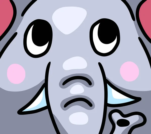 Digital Illustration Cute Elephant Face Background — Stok fotoğraf