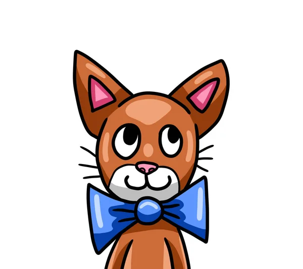 Digital Illustration Funny Little Cat — Zdjęcie stockowe