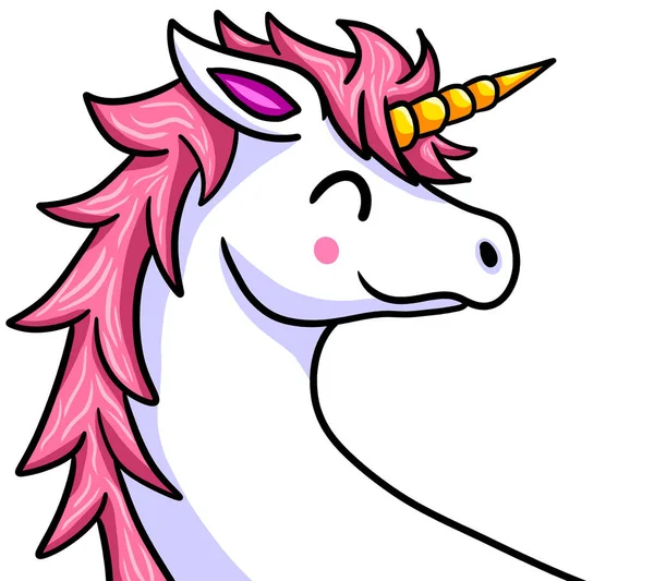 Digital Illustration Happy Little Unicorn — Stok fotoğraf