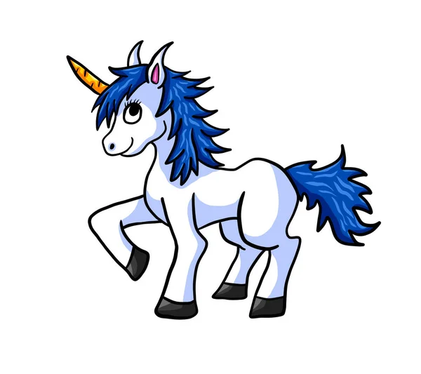 Digital Illustration Happy Little Unicorn — Foto Stock