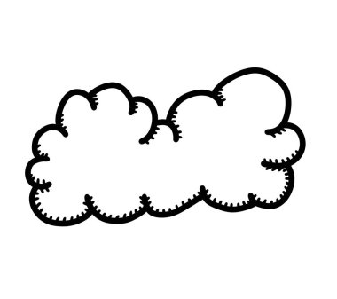 Digital illustration of a cartoon cloud doodle