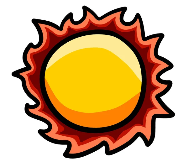 Digital Illustration Cartoon Shiny Sun — Zdjęcie stockowe