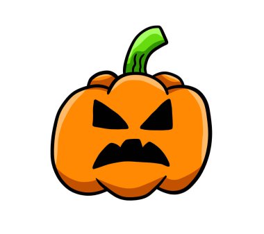 Digital illustration of a creepy Halloween pumpkin