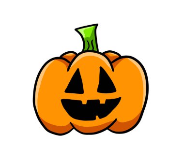 Digital illustration of a creepy Halloween pumpkin