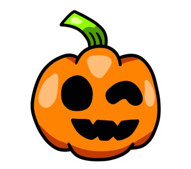 Digital illustration of a creepy Halloween pumpkin