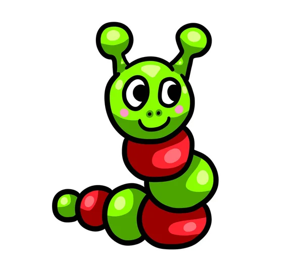 Digital Illustration Adorable Little Colorful Worm — Stock Fotó