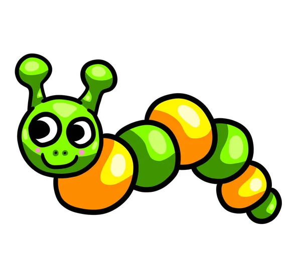 Digital Illustration Adorable Little Colorful Worm — Photo