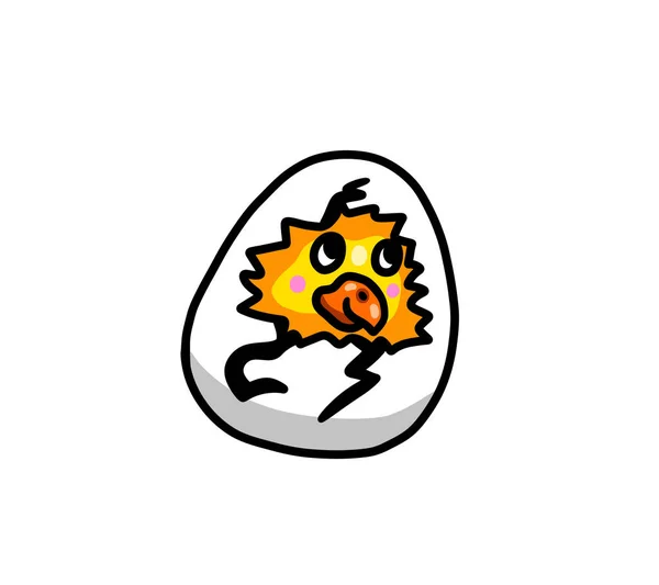 Digital Illustration Happy Baby Chick Hatching — ストック写真