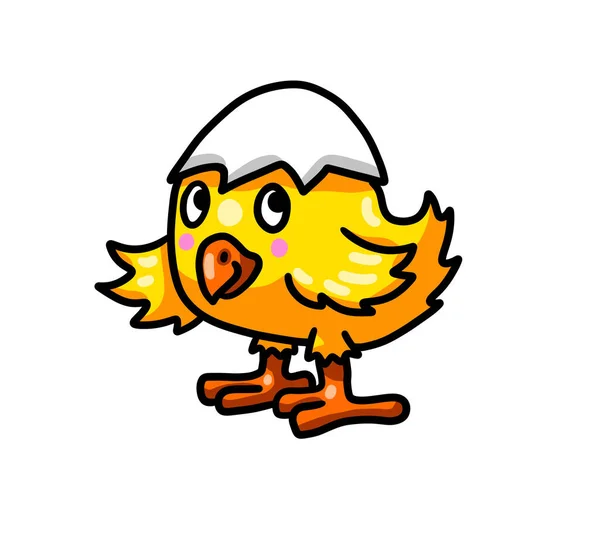 Digital Illustration Happy Baby Chick — Zdjęcie stockowe