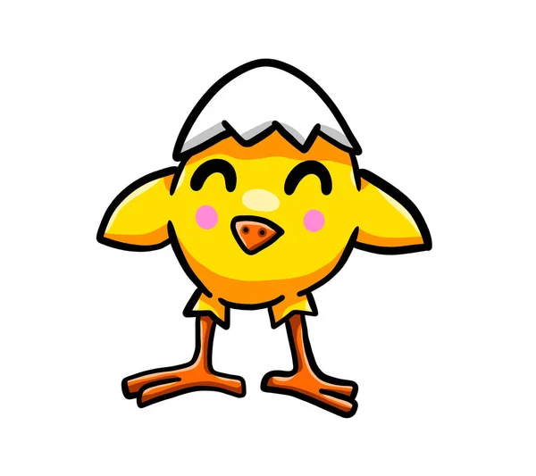 Digital Illustration Happy Baby Chick — Stock Photo, Image
