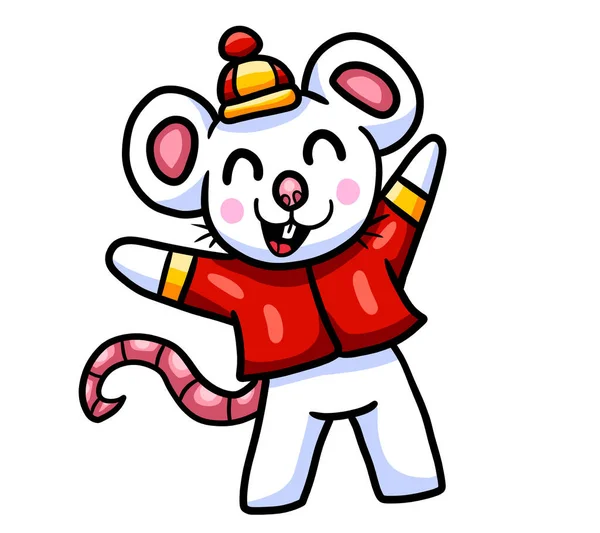 Digital Illustration Happy Chinese Rat — 图库照片