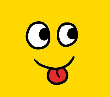 Digital illustration of a cartoon emoticon face background