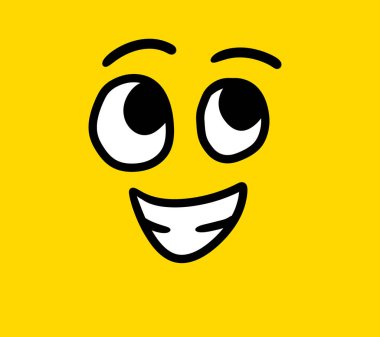 Digital illustration of a cartoon emoticon face background