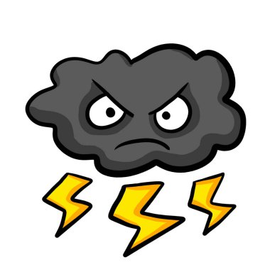 Digital illustration of a cartoon cloud