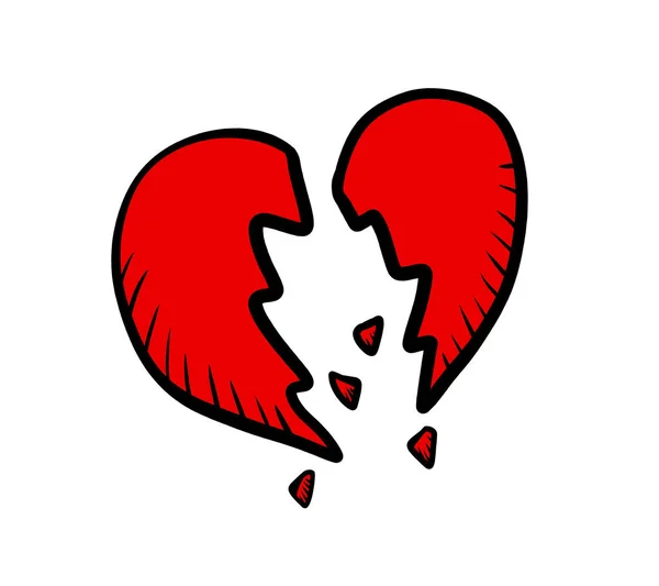 Digital Illustration Broken Heart Doodle — Fotografia de Stock