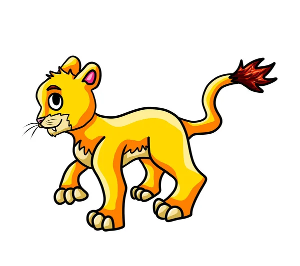 Digital Illustration Adorable Lion Cub — Foto de Stock