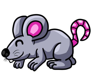 Digital illustration of a happy mouse