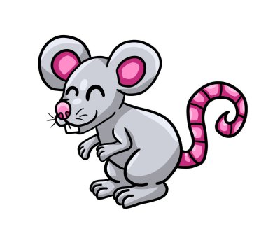 Digital illustration of a happy mouse