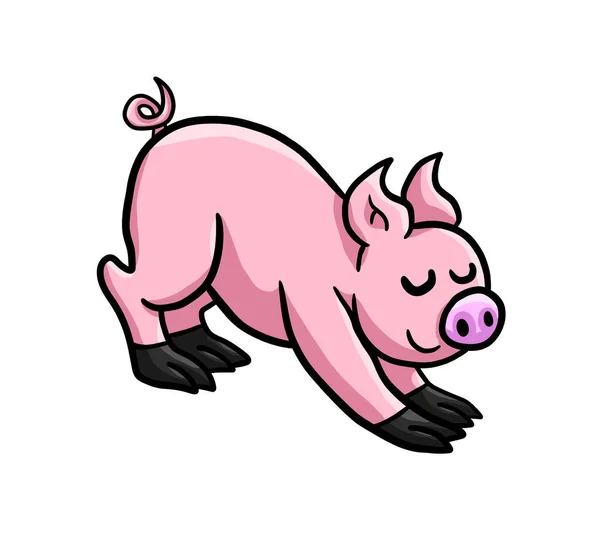 Digital Illustration Happy Pig — Foto Stock