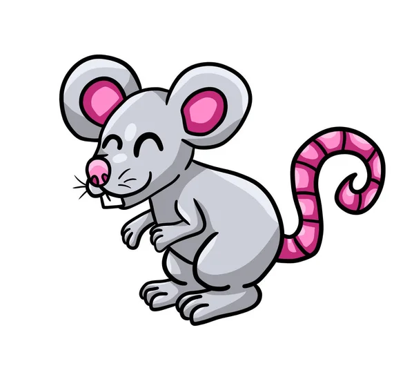 Digital illustration of a happy mouse