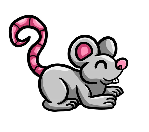 Digital illustration of a happy mouse