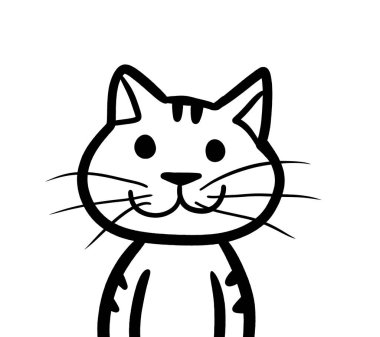 Digital illustration of a cute cat doodle