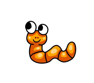 Digital illustration of a cute orange worm