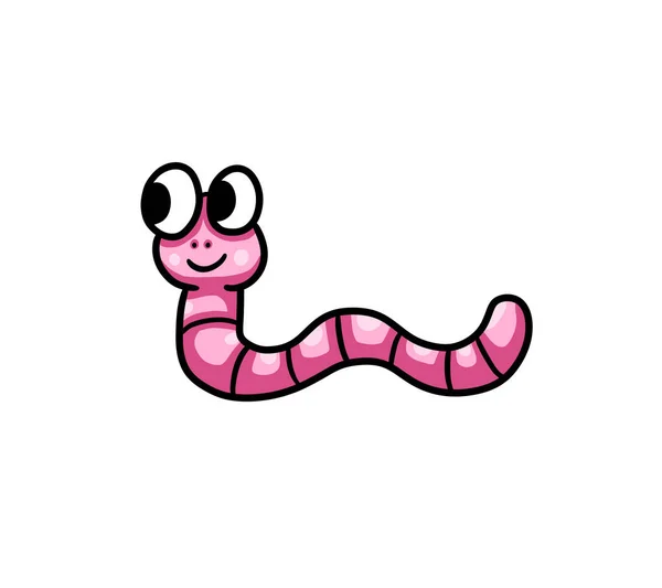 Digital Illustration Cute Pink Worm — ストック写真