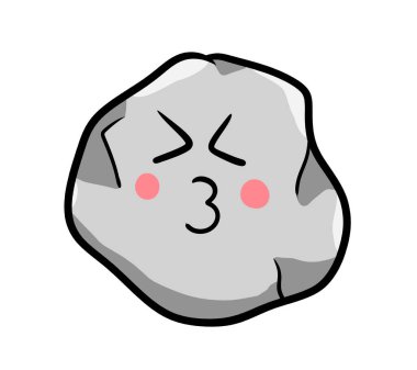Digital illustration of a cartoon rock