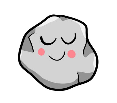 Digital illustration of a cartoon rock