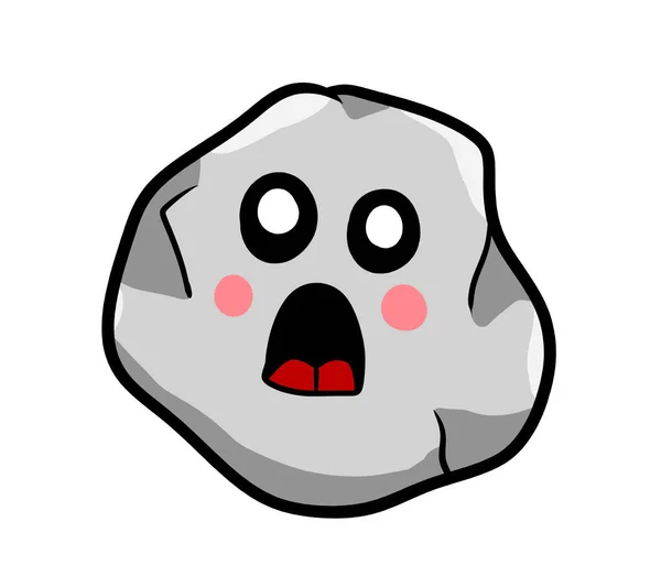 Digital illustration of a cartoon rock