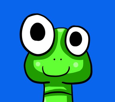 Digital illustration of a green worm