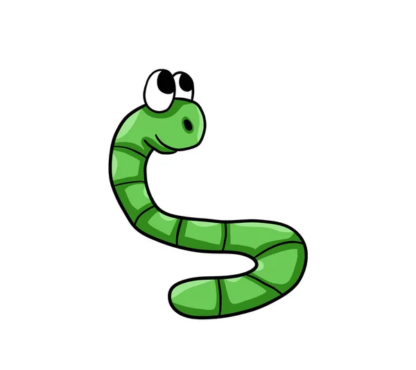 Digital Illustration Green Worm — Zdjęcie stockowe