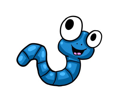 Digital illustration of a happy worm