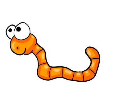 Digital illustration of a happy worm