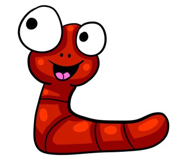 Digital illustration of a happy worm