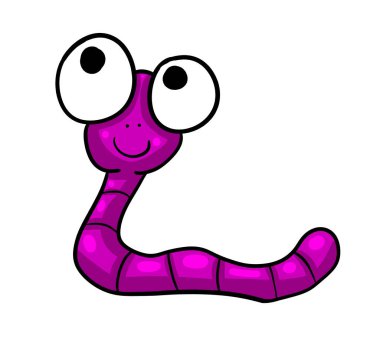 Digital illustration of a happy worm