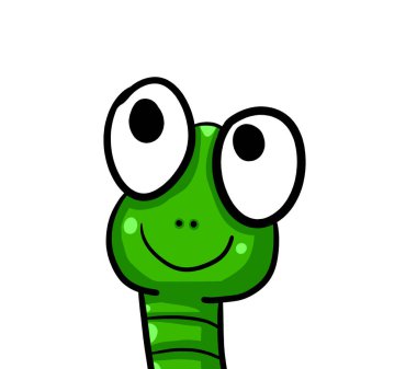 Digital illustration of a happy worm
